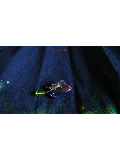 Авангардная брошь &quot;Цветок с Планеты Сокровищ&quot; из термоглины с хрустальной каплей