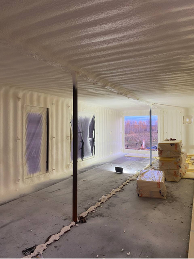 Утепление морского контейнера пенополиуретаном