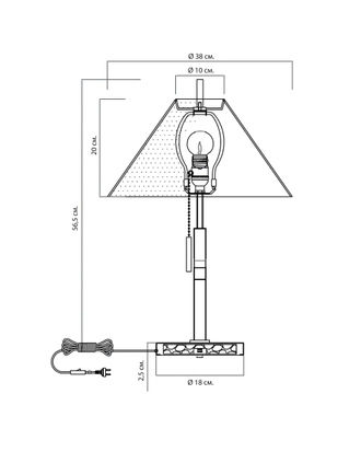 Настольная лампа в американском стиле на латунном основание с конусообразным белым плафоном.