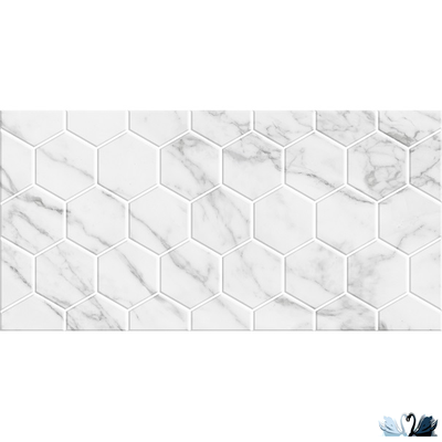 Плитка настенная Belani Marble Декор Гексо 30 х 60 см под мрамор шестиугольники Береза керамика
