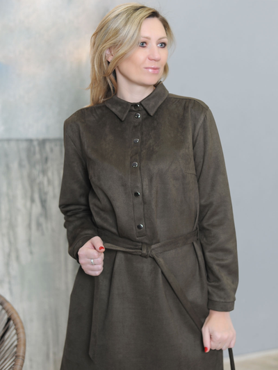 Платье: 101-10211 ЗАМША