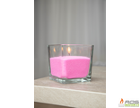 Готовая насыпная свеча розовая &quot;Куб&quot;, ароматизированая &quot;Ваниль&quot;  100мм*100мм