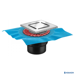 Трап водосток ZENTRUM Norma 150х150 Вертикальный выпуск (Матовый Хром)