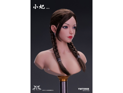 Женская голова (скульпт) с косами и подвижными глазами - 1/6 scale XIAO FEI (YMT098B) - YMTOYS