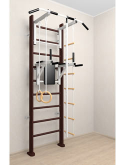 Спортивный комплекс в квартиру с турником , брусьями и детскими навесными . Материал: Дерево