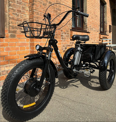 Электровелосипед трехколесный Fat Trike T NEW с корзиной