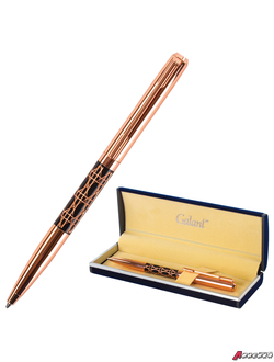 Ручка подарочная шариковая GALANT «Interlaken», корпус золотистый с черным, золотистые детали, пишущий узел 0,7 мм, синяя. 141663