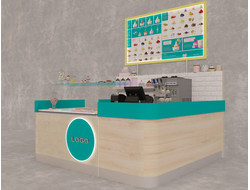 Пристенный павильон мороженого и десертов PM6 для торгово-развлекательного центра
