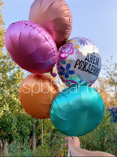 Фольгированные шары Круги 5 штук