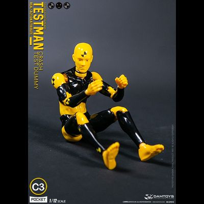 Желтый манекен для краш-тестов - Коллекционная фигурка 1/12 SCALE Action Figure Testman C3 (DPS10) - DAMTOYS