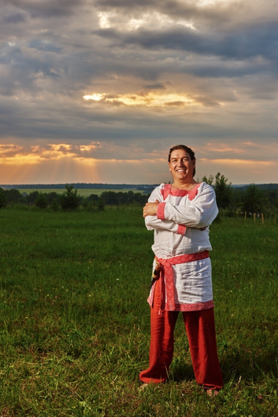 Славянская рубаха "Воинская" - белая