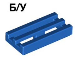 ! Б/У - Tile, Modified 1 x 2 Grille with Bottom Groove / Lip, Blue (2412b / 241223) - Б/У