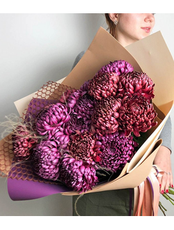 Букет из 19 хризантем