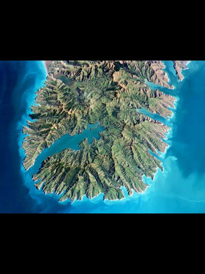 Картина обогреватель, спутниковое фото  полуострова Бэнкс