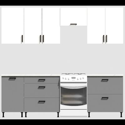 Кухня Эконом 2,1 метра (1300х800) Цвет: Белый/Базальт