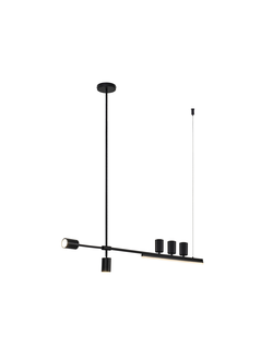 07618-120 19 Люстра Рия черный L120 GU10 5*5W+Led 12W (4000K) (лампы в комплекте)