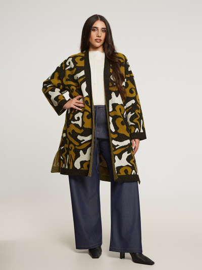 Вязаный кардиган с пестрым узором