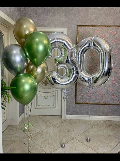 Сет хромированных шаров на 30 лет