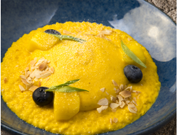 Пшенная каша с манго и муссом из облепихи / Millet porridge with mango and sea buckthorn mousse