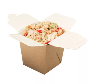 Коробка для лапши/вок 560 мл (крафт/бел)