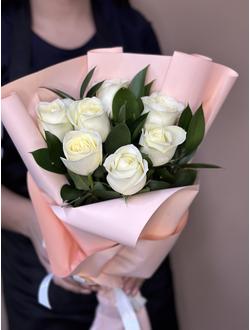 Букет из белых роз, доставка роз Иркутск, белые розы, недорогой букет купить иркутск
