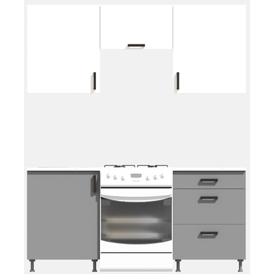 Кухня эконом 1,2 метра (600х600) Цвет: Белый/Базальт