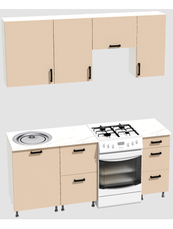 Кухня эконом 1,5 метра (600х500х400) Цвет: Фон бежевый/Фон бежевый