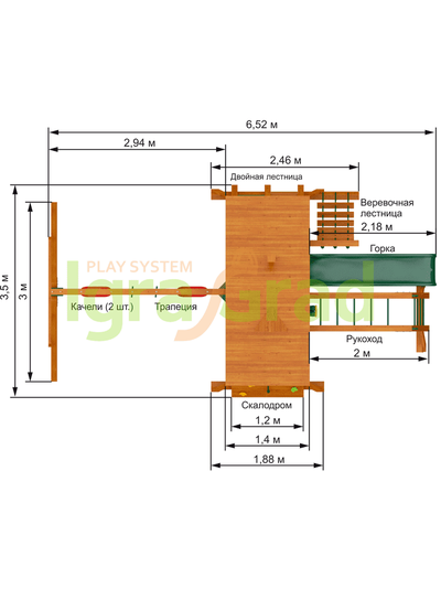 Детская площадка IgraGrad Крепость Фани с рукоходом (Домик)