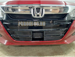 Защита радиатора Honda Accord X 2019- black низ (4 части)