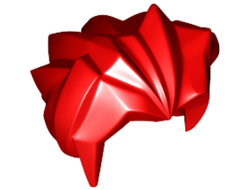 Minifigure, Hair Angular Swept Back - Flexible Rubber, Red (53982 / 4292017 / 6031455)