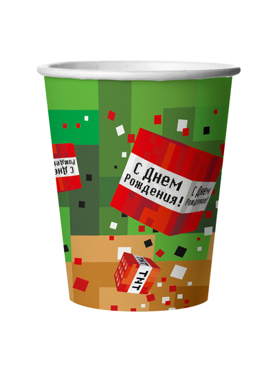 Стаканы "Майнкрафт" 250 мл 6 шт