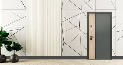 Стальная дверь   Эдинбург с зеркалом (адаптивная замковая часть)