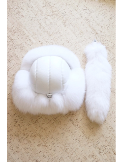 Ушанка "Северное сияние" цвет белый + белый