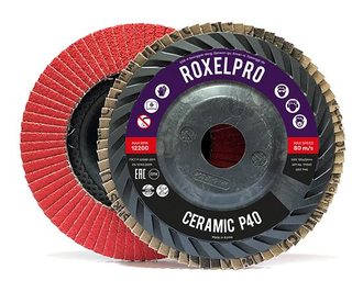 Лепестковый шлифовальный круг RoxelPro RoxPro 125x22 мм, Trimmable, керамика, конический