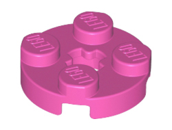 Plate, Round 2 x 2 with Axle Hole, Dark Pink (4032 / 4119596 / 6326495)
