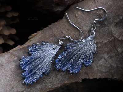 Серьги с крылышками "Фея Хрустальной Метели", праздничная коллекция