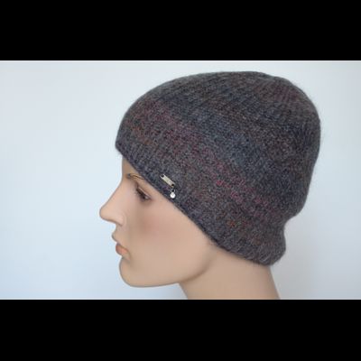 Вязаная шапка женская Vizio Италия 5872 С серо - бордовая фото