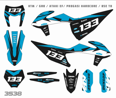 Наклейки на мотоцикл KTM 125-450 SX, SXF 2019-2022, EXC 2020-2023/GR8 #3538