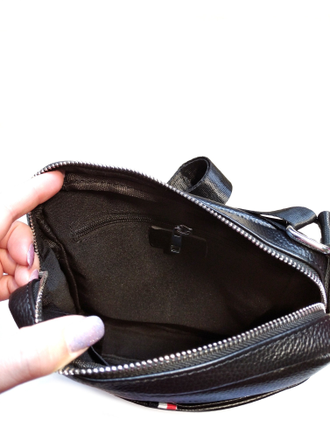 Сумка кожаная мужская Louis Vuitton 26х22х5см, Цвет: Черный +ПОДАРОК