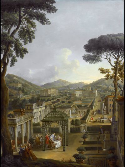 Картина обогреватель, репродукция Джованние Панини Пейзаж с виллой