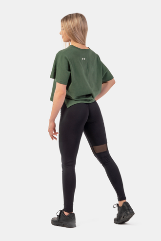 Футболка ORGANIC COTTON LOOSE FIT “THE MINIMALIST” CROP TOP 417 Зеленая