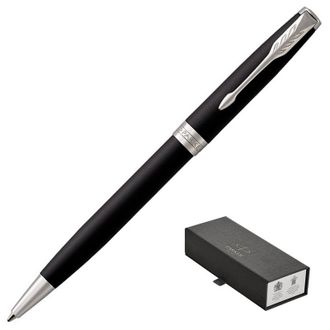 Ручка шариковая PARKER SONNET MATT BLACK CT синий 0,8мм 1931524