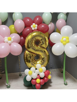 Воздушные шары с гелием цветы с гелием и цифрой