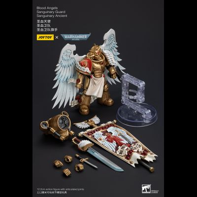 Знаменосец Сангвинарной гвардии Кровавых Ангелов (Warhammer 40k) - КОЛЛЕКЦИОННАЯ ФИГУРКА 1/18 Blood Angels Sanguinary Guard Sanguinary Ancient (JT6199) - JOYTOY