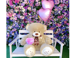 Подарочный набор №6 - Плюшевый мишка 150 см, Шары сердца 2, Киндер бокс средний