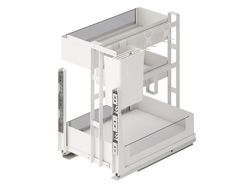 Выдвижная корзина 300 мм, со стеклом, мультифункциональная, белый матовый, Soft-Close  серия GLX  (851-30-02)  TALISMAN *