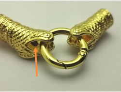 УЦЕНЕННЫЙ ТОВАР! КОЛПАЧОК-ЗАСТЁЖКА "АСПИД-1" - 10мм - ЯРКОЕ ЗОЛОТО