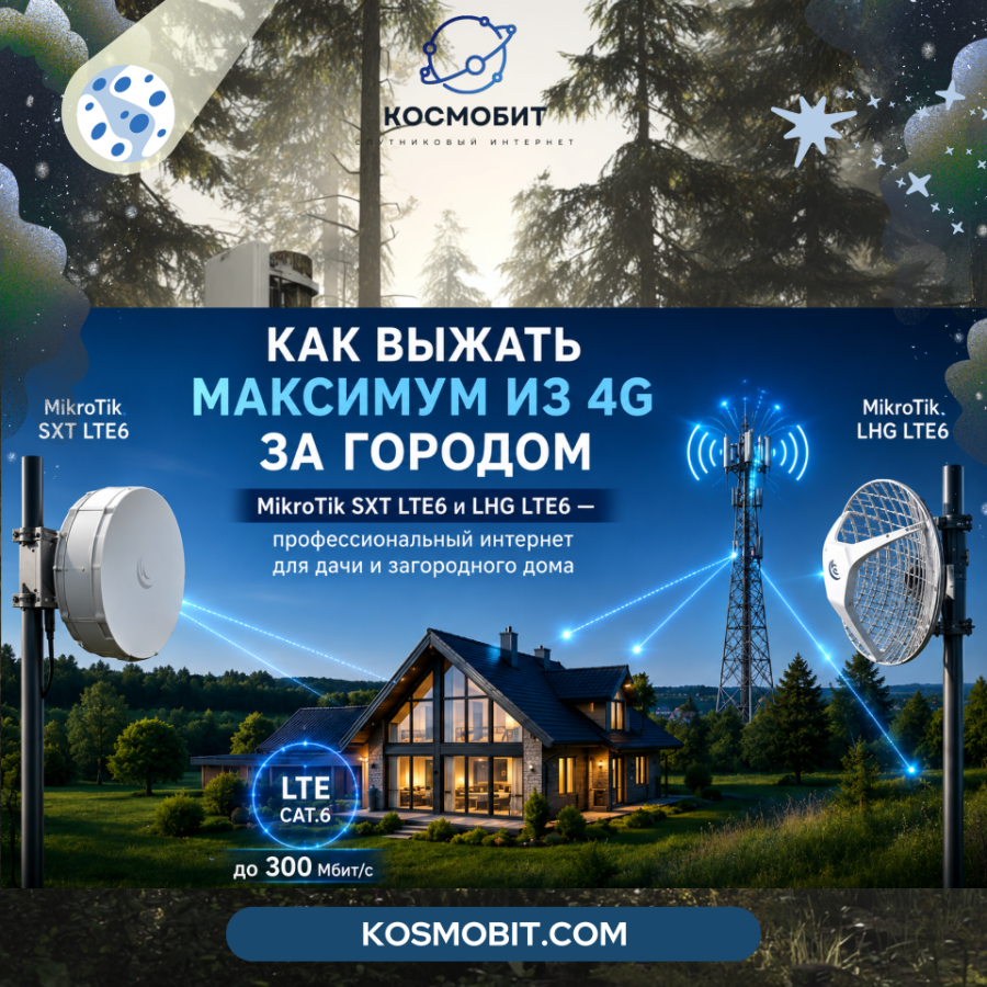 Как выжать максимум из 4G за городом: обзор уличных станций MikroTik SXT и LHG LTE6