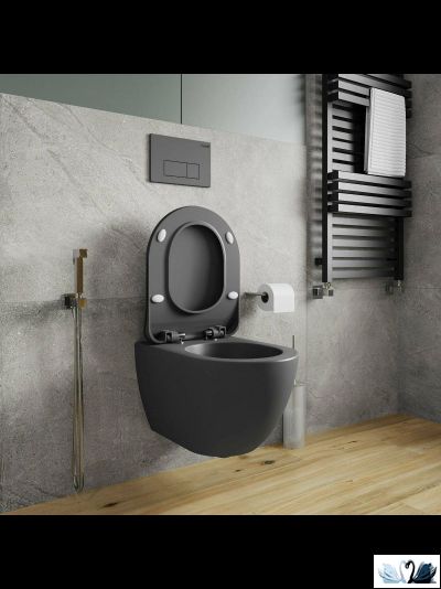 Унитаз Creavit Free FE320-11AM00E-0000, Antrasit, подвесной, графит матовый