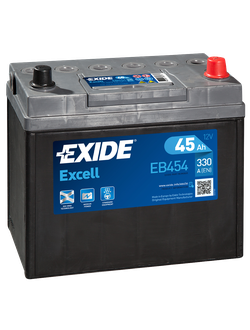 АККУМУЛЯТОР автомобильный EXIDE EXCELL EB454 (АЗИАТСКИЙ ТИП КОРПУСА) R+ 45Ah 330А (En)